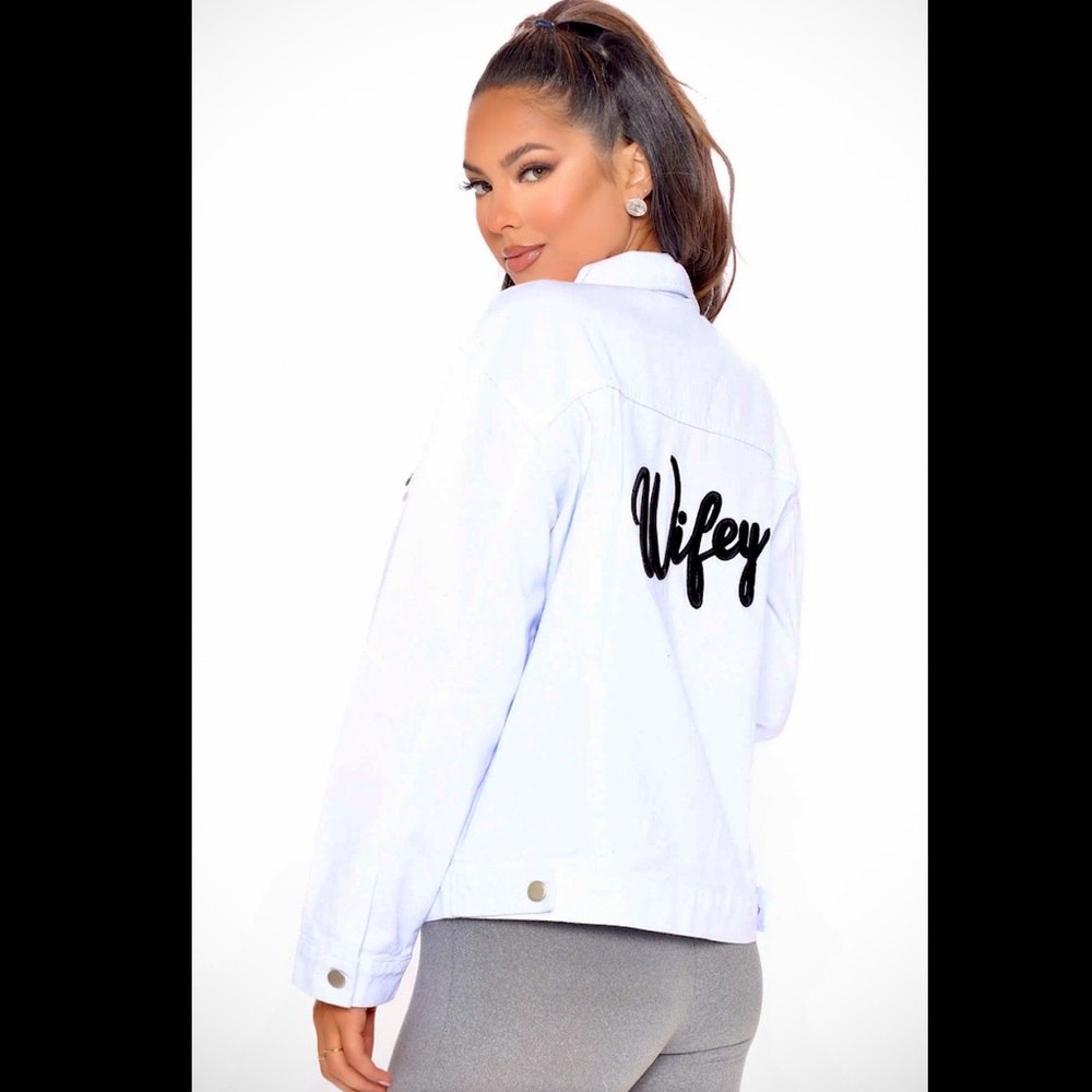 Wifey White Denim Jacket